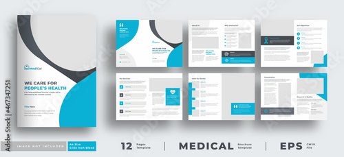 Medical health care brochure, company or business profile brochure template