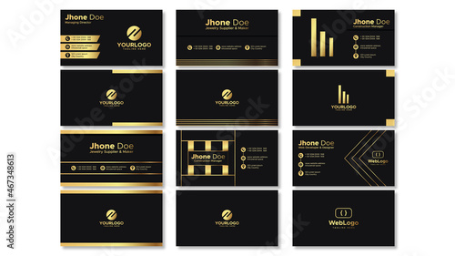 Golden Black  6 Business Card Template Bundle