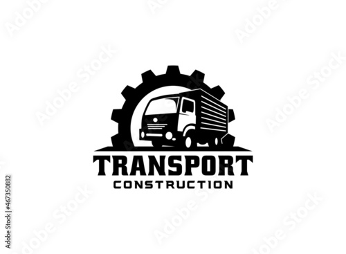 Truck logo vector for transportation company. Vehicle equipment template vector illustration for your brand.