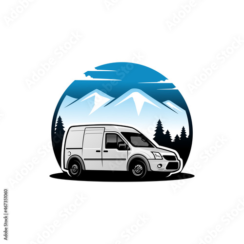 RV - camper van - caravan - motor home isolated vector