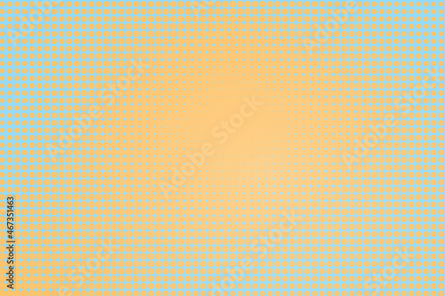 Pop art colorful comics book magazine cover. Polka dots blue and yellow background. Cartoon funny dotted retro pattern. Vector halftone illustration. Template design for poster, card, flyer