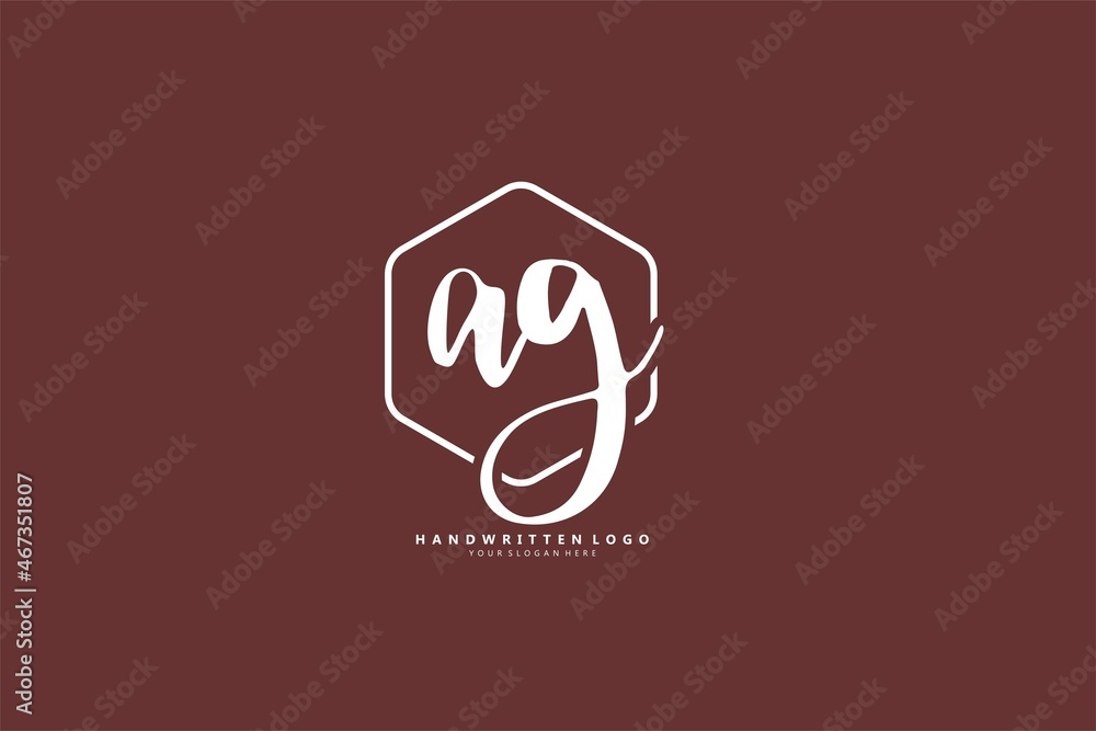 A G AG logo, Initial lettering handwriting or handwritten for identity. Logo with signature and hand drawn style. A G AG logo, Initial lettering handwriting or handwritten for identity. Logo with signature and hand drawn style.