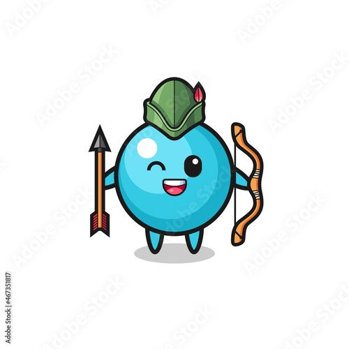 blueberry cartoon as medieval archer mascot © heriyusuf