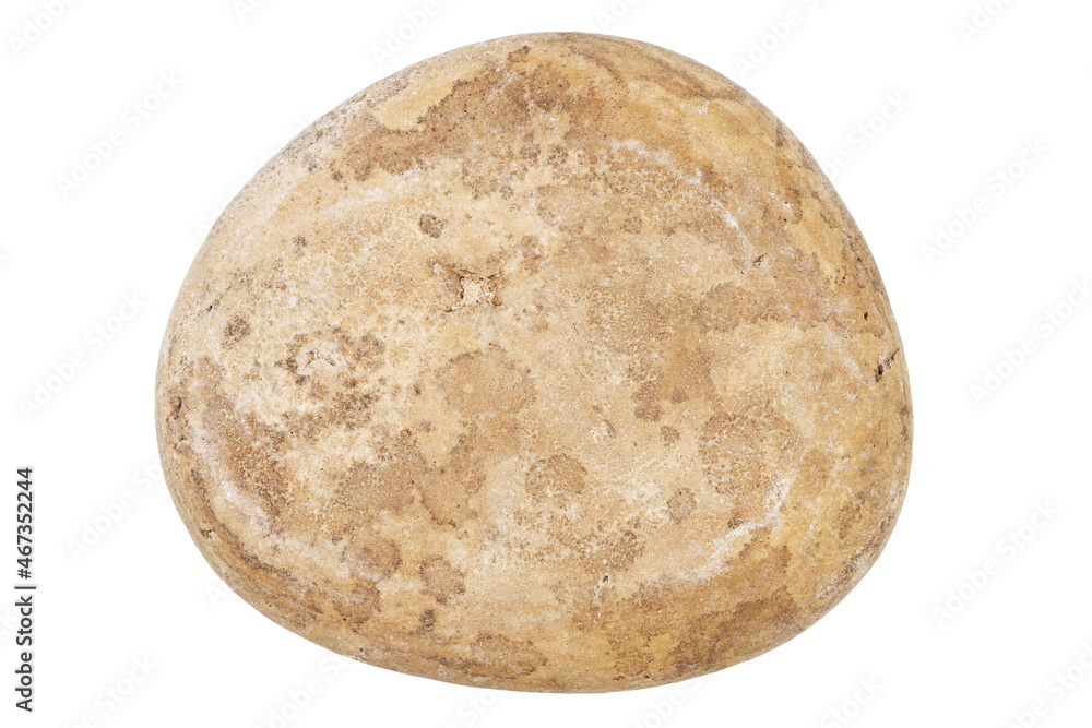 Top view of single gray pebble