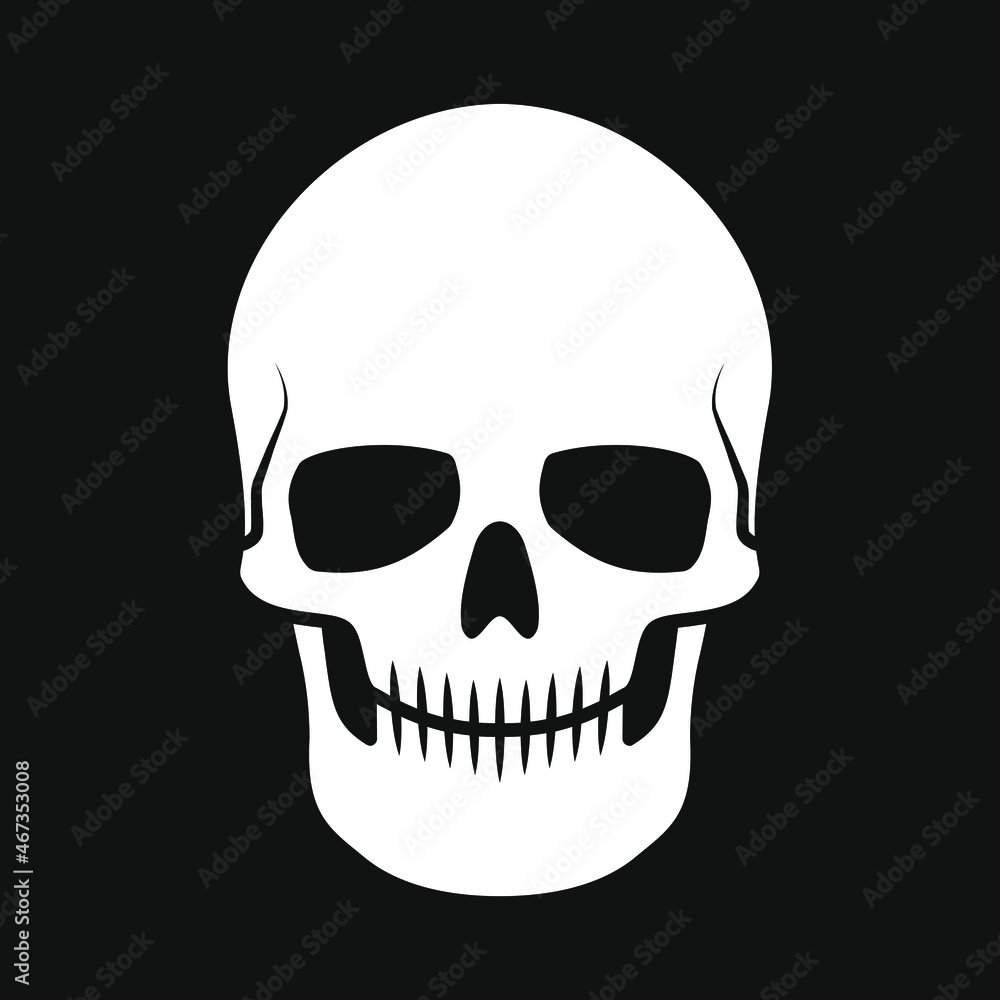 Skull vector illustration. Human head skeleton icon. Skull vector illustration. Human head skeleton icon.