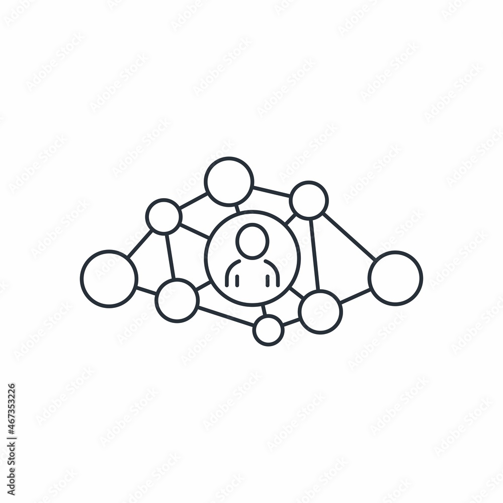 Active use of social networks by the user. Vector linear icon isolated on white background. Active use of social networks by the user. Vector linear icon isolated on white background.
