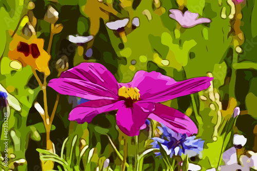 Blumenwiese Illustration