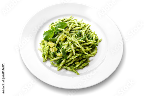Photos Plate of trofie pasta with Genoese pesto