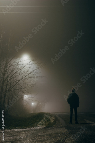 person in the fog