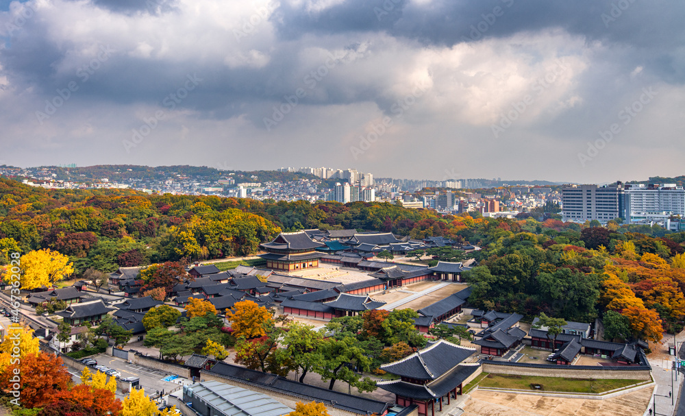 Changdeokgung palace in autumn, seoul South korea.