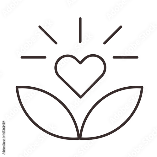 Environment light love hearth leaves eco friendly green vegan ecological vector icon symbol design illustration