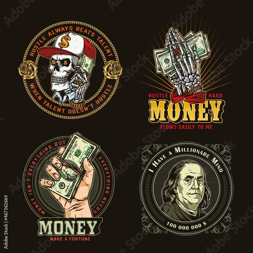 Money vintage colorful prints