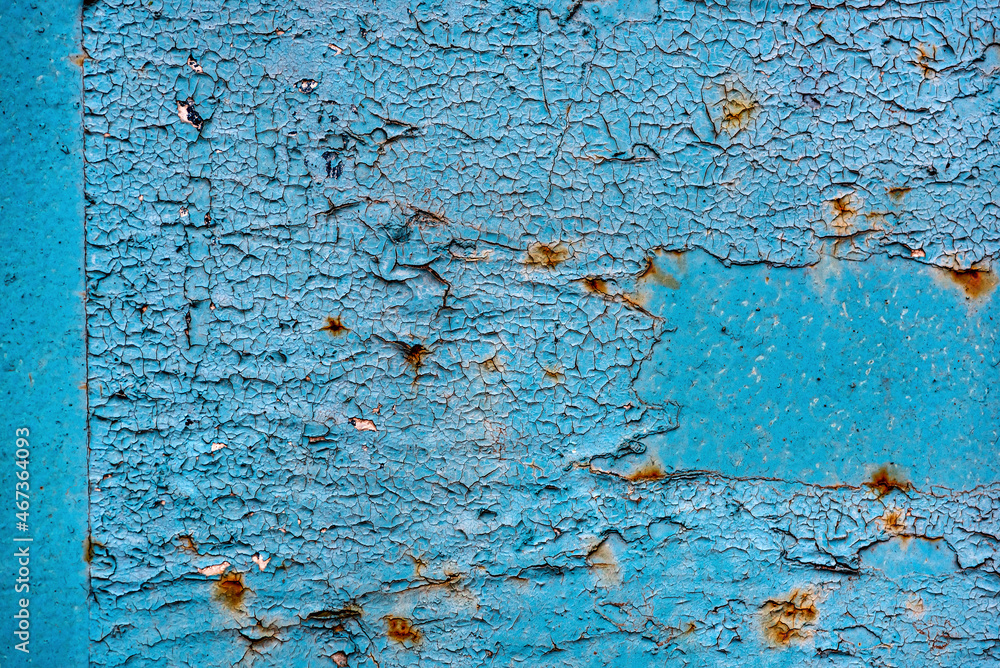 Blue peeling paint and rust Blue peeling paint and rust