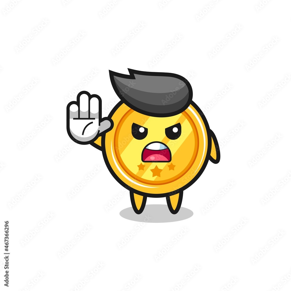 medal character doing stop gesture