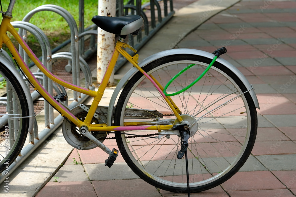 bicycle parked in the park