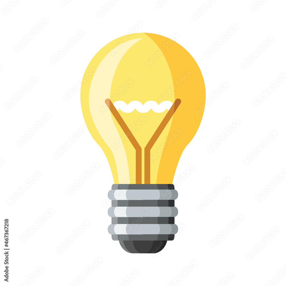 The incandescent lamp icon. An artificial light source in which light is emitted by an incandescent body heated by an electric current to a high temperature. A symbol of an idea. The incandescent lamp icon. An artificial light source in which light is emitted by an incandescent body heated by an electric current to a high temperature. A symbol of an idea.