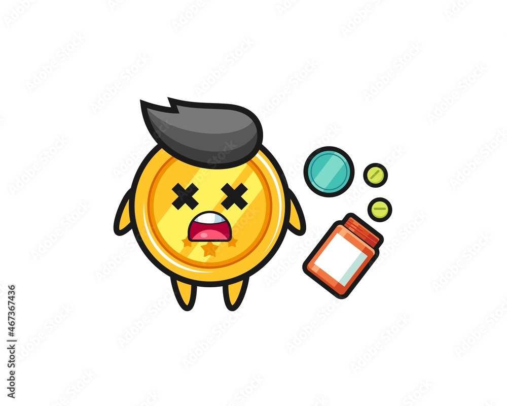 illustration of overdose medal character illustration of overdose medal character