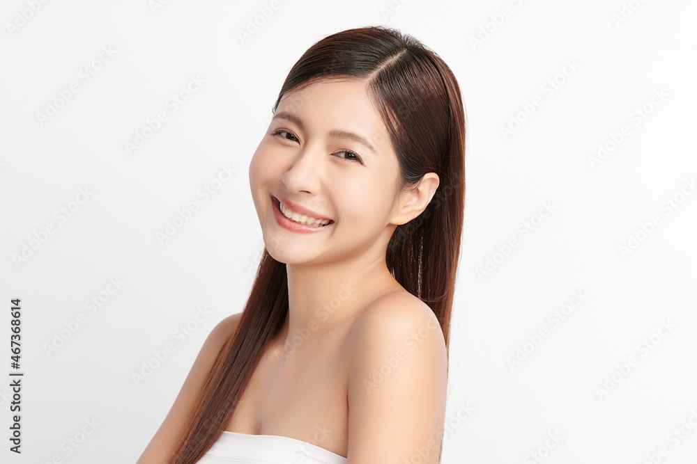 Beautiful young asian woman with clean fresh skin on white background, Face care, Facial treatment, Cosmetology, beauty and spa, Asian women portrait. Beautiful young asian woman with clean fresh skin on white background, Face care, Facial treatment, Cosmetology, beauty and spa, Asian women portrait.
