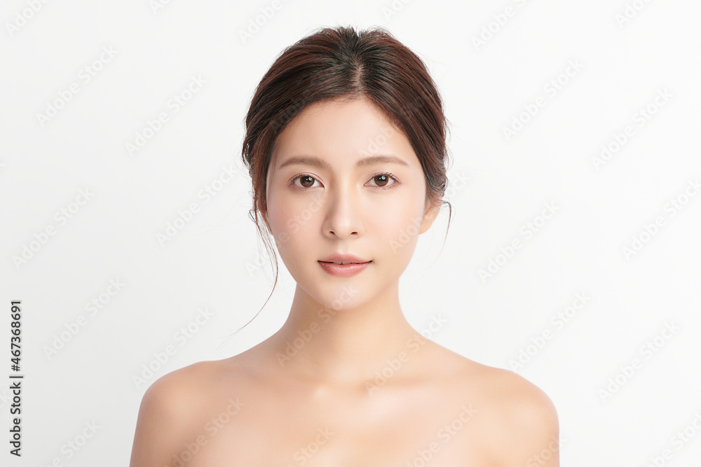 Beautiful young asian woman with clean fresh skin on white background, Face care, Facial treatment, Cosmetology, beauty and spa, Asian women portrait. Beautiful young asian woman with clean fresh skin on white background, Face care, Facial treatment, Cosmetology, beauty and spa, Asian women portrait.