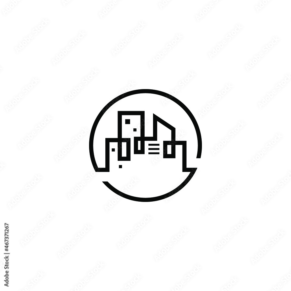 black building logo design vector