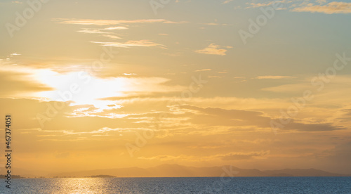 sunset sky over the sea