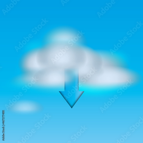 Cloud service symbol for download and upload