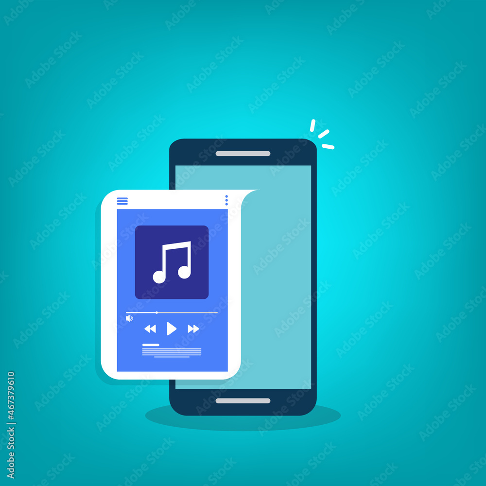 Media player. Mobile music player vector icon illustration flat design. Media player. Mobile music player vector icon illustration flat design.