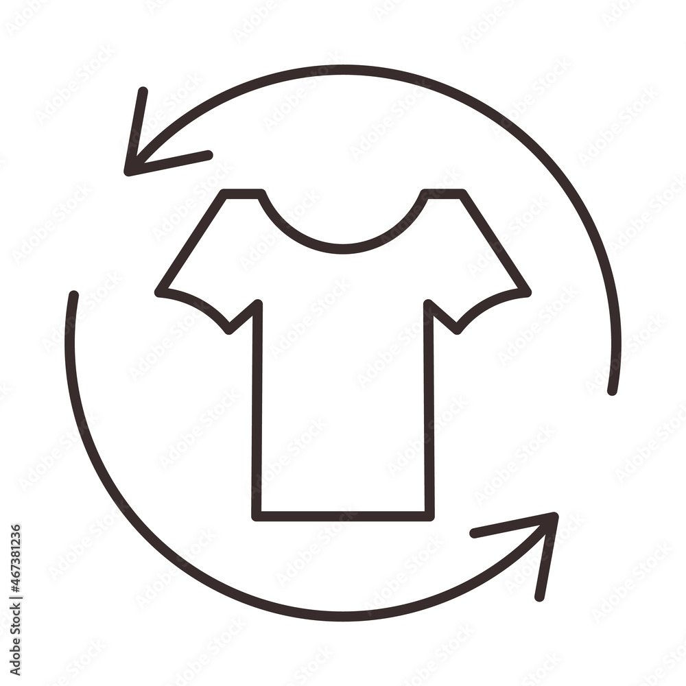 T Shirt recycling cloth environment cotton vector illustration art design sign symbol icon 