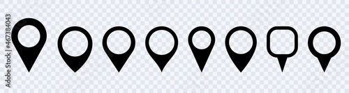 Map pin icons set. location pin simple vector symbols