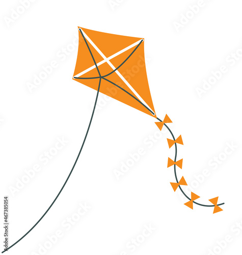 simple cartoon orange kite