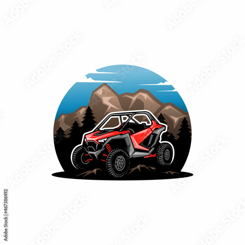 Buggy - UTV -  ATV adventure illustration isolated vector