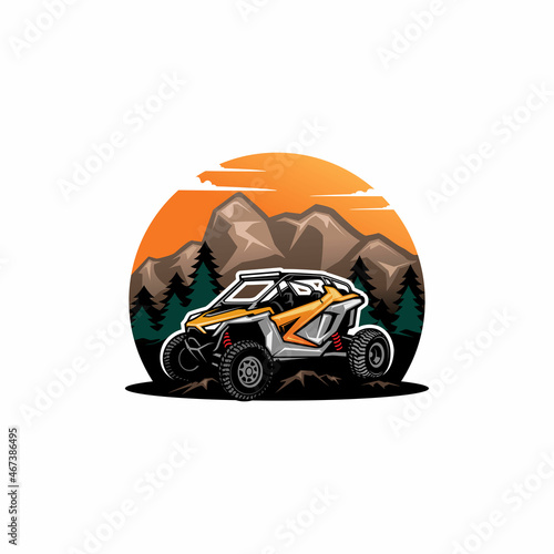 Buggy - UTV -  ATV adventure illustration isolated vector