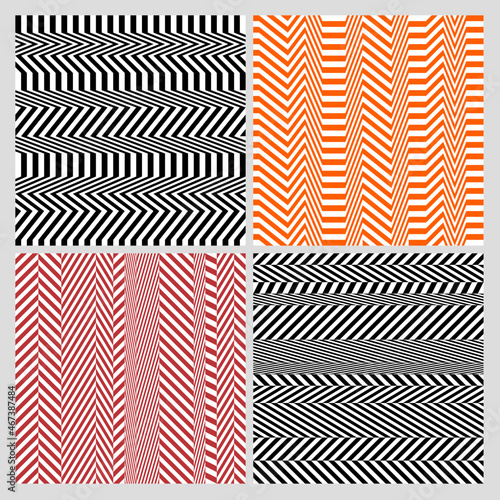 set of patterns seamless wallpaper geometric color design modern texture op art stripes background backdrop gift wrapping paper abstract bedsheet apron vector 