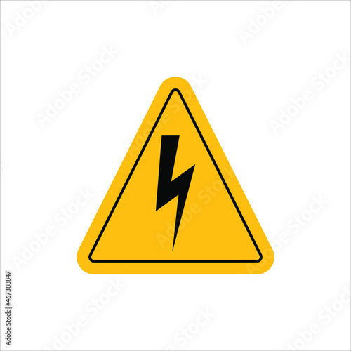 High Voltage Electric Shock Hazard Danger Alert Sign Isolated Vector