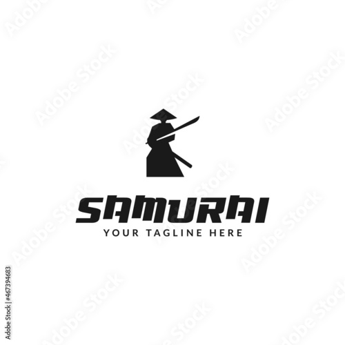 samurai logo vector design. logo template