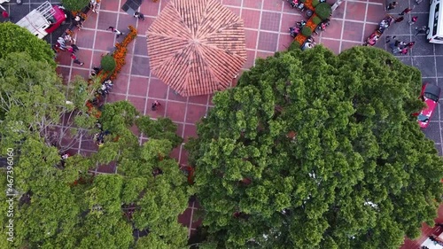 Vista cenital de la Plaza Borda en Taxco México photo