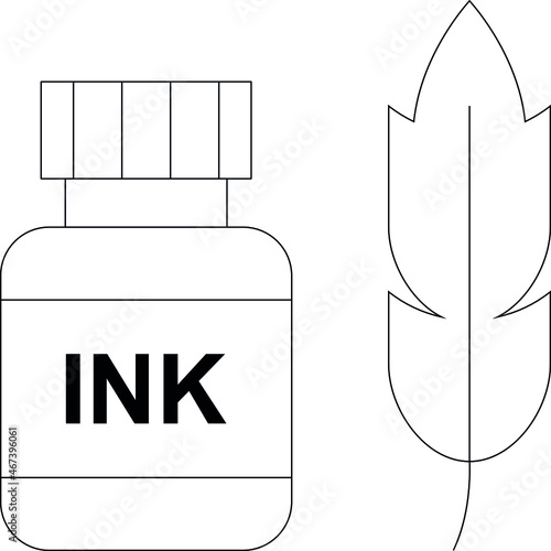 designer gadget icon                ink and  bottle