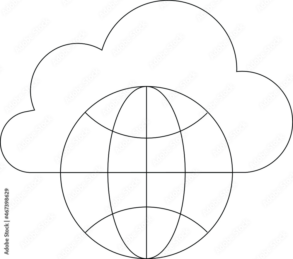 cloud service icon database and network cloud service icon database and network