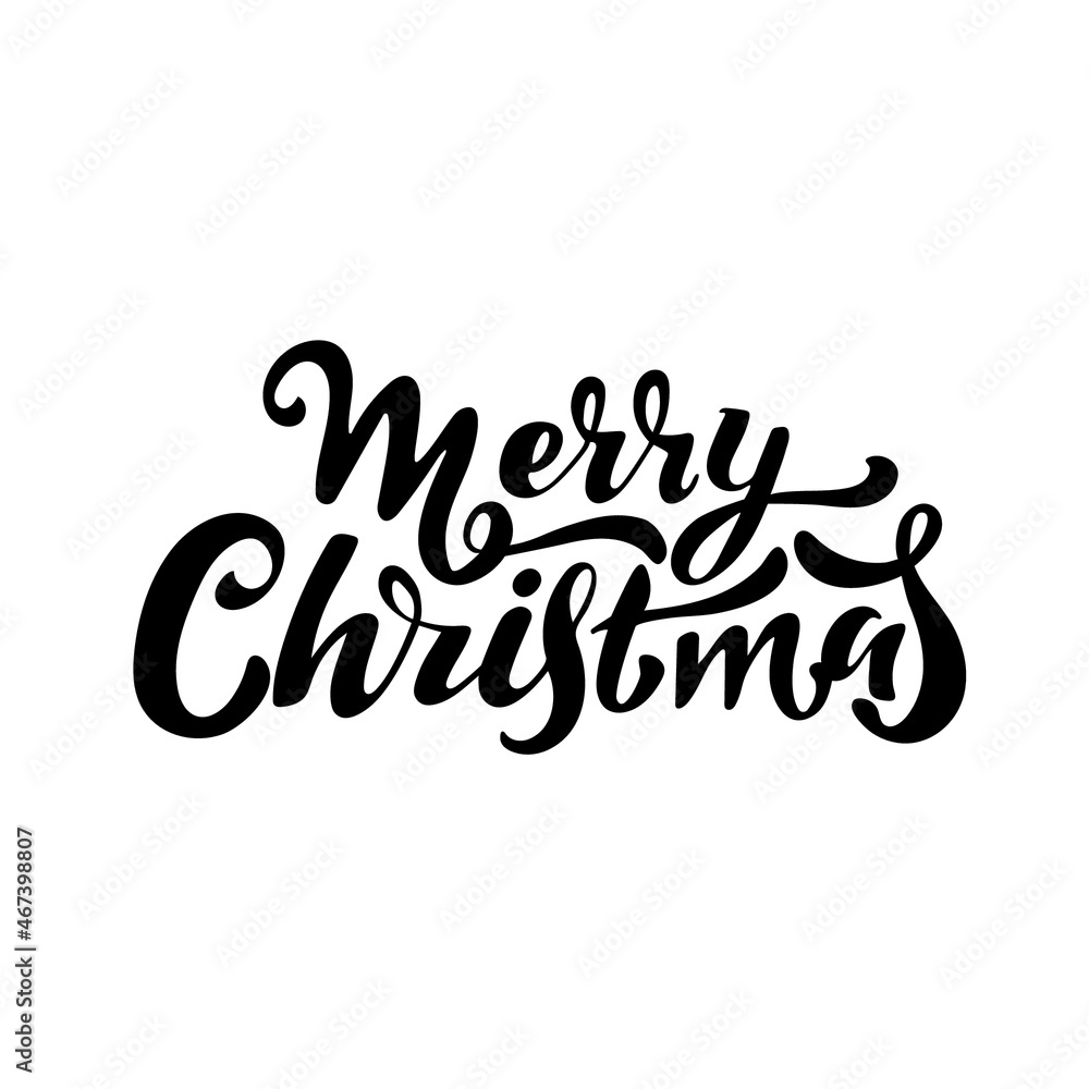 Merry Christmas vector hand lettering. black letters. Calligraphy card sticker graphic design element. Lettering celebration logo. Typography for winter holidays. Merry Christmas vector hand lettering. black letters. Calligraphy card sticker graphic design element. Lettering celebration logo. Typography for winter holidays.