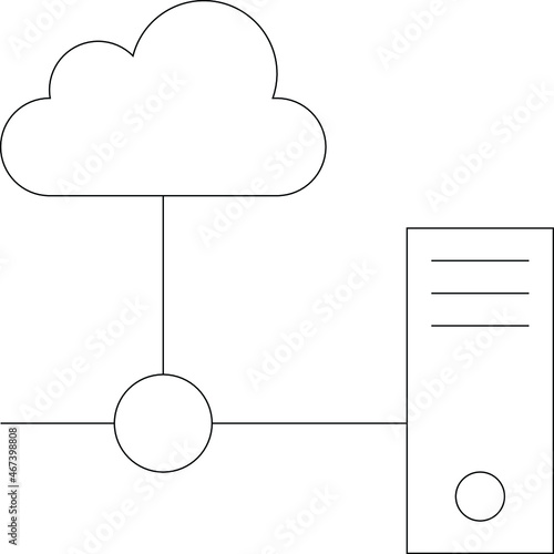 cloud service icon               database  and network