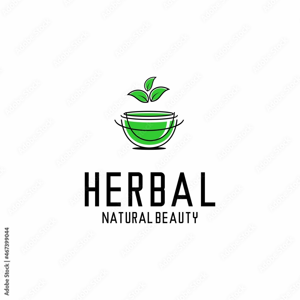 green bowl and leaf vector, herbal logo illustration vector green bowl and leaf vector, herbal logo illustration vector