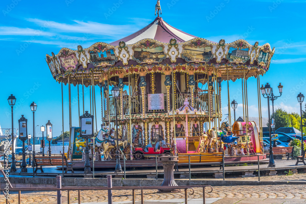 Merry Go Round Inner Harbor Honfluer France Merry Go Round Inner Harbor Honfluer France