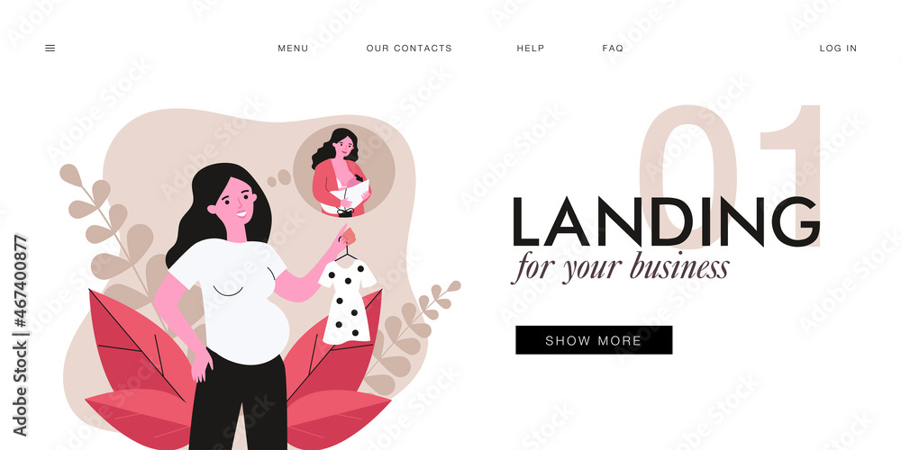 Pregnant woman holding clothes for future child. Female breastfeeding newborn in thought bubble flat vector illustration. Pregnancy, motherhood concept for banner, website design or landing web page Pregnant woman holding clothes for future child. Female breastfeeding newborn in thought bubble flat vector illustration. Pregnancy, motherhood concept for banner, website design or landing web page