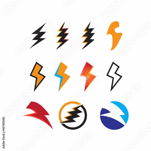 Lightning set logo vector illustrationLightning set logo vector illustration
