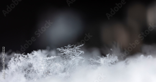 Snowflake on snow. Winter holidays and Christmas background  © vadim_fl