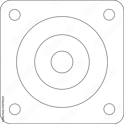 computer hardware icon               speaker and music speaker
