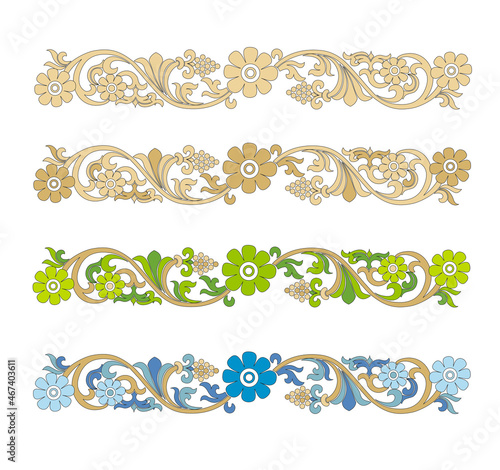 Decorative elegance luxury patterns baroque colour stock illustration