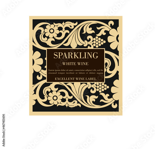 WINE LABEL ITALIAN DRINKS, DECORATIVE STICKER FOR SPARKLING WINE PROSECCO