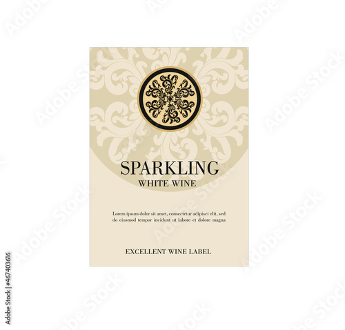 WINE LABEL ITALIAN DRINKS, DECORATIVE STICKER FOR SPARKLING WINE PROSECCO