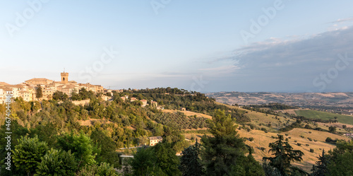 Landscape of Recanati town  historical center of ancient village where Leopardi was born and countryside. Recanati  Macerata  Marche  Italy